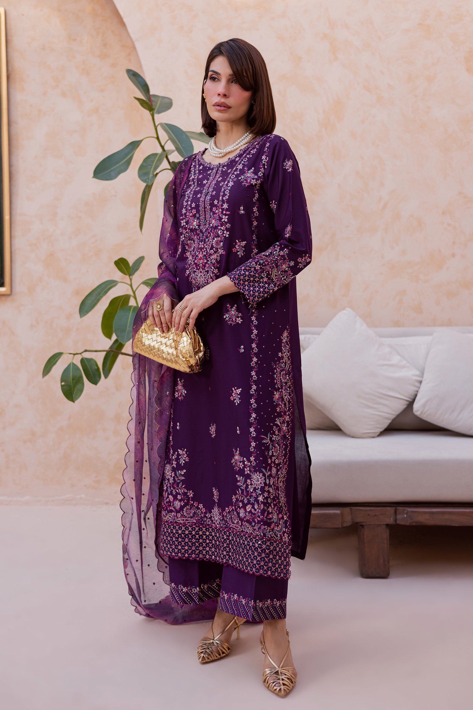  Shimmer 3Pc - Festive Embroidered Lawn BATIKEID2026  BATIK   XS / Purple / Pima Lawn-S / Purple / Pima Lawn-M / Purple / Pima Lawn-L / Purple / Pima Lawn-XL / Purple / Pima Lawn