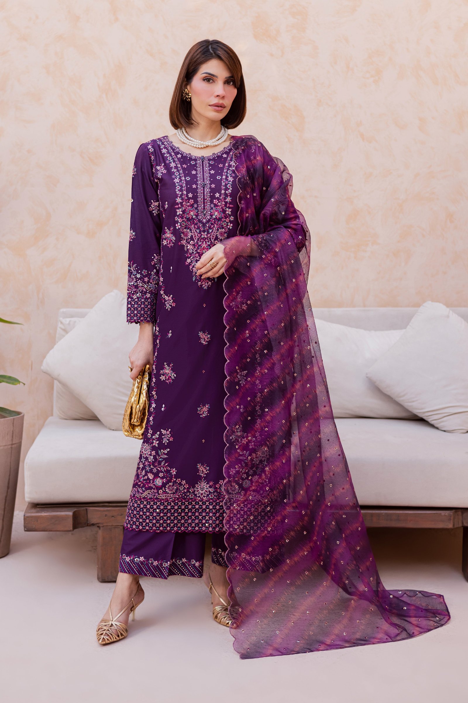  Shimmer 3Pc - Festive Embroidered Lawn BATIKEID2026  BATIK   XS / Purple / Pima Lawn-S / Purple / Pima Lawn-M / Purple / Pima Lawn-L / Purple / Pima Lawn-XL / Purple / Pima Lawn