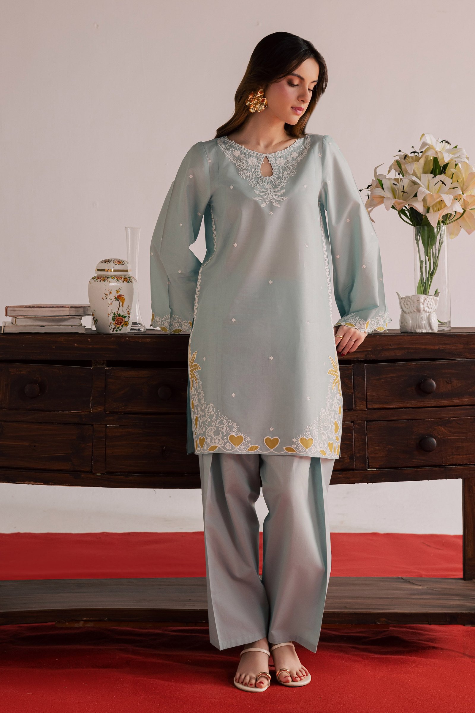  Shooting Star 2Pc - Embroidered Lawn Dress EverydayEdit26  BATIK   XS / Ice Blue / Pima Lawn-S / Ice Blue / Pima Lawn-M / Ice Blue / Pima Lawn-L / Ice Blue / Pima Lawn-XL / Ice Blue / Pima Lawn