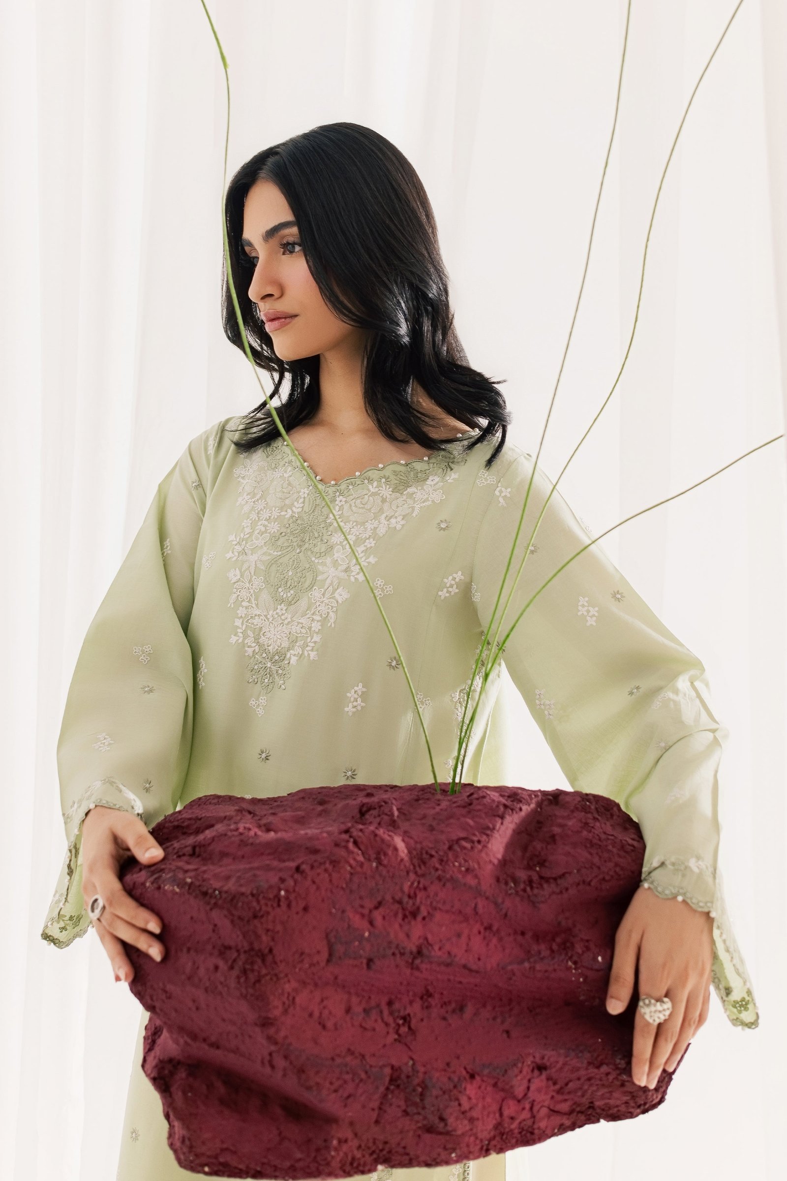 Silah 2Pc - Embroidered Lawn Dress EverydayEdit26 BATIK XS / Dusty Green / Pima Lawn-S / Dusty Green / Pima Lawn-M / Dusty Green / Pima Lawn-L / Dusty Green / Pima Lawn-XL / Dusty Green / Pima Lawn