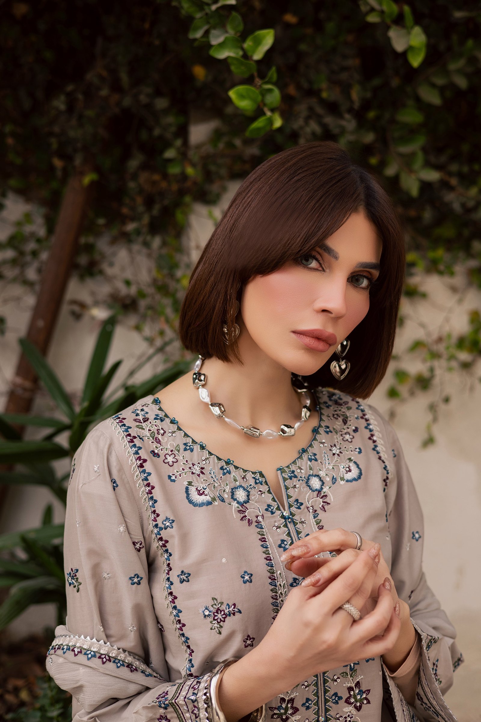 Silversun 3Pc - Festive Embroidered Lawn BATIKEID2026 BATIK XS / Grey / Pima Lawn-S / Grey / Pima Lawn-M / Grey / Pima Lawn-L / Grey / Pima Lawn-XL / Grey / Pima Lawn