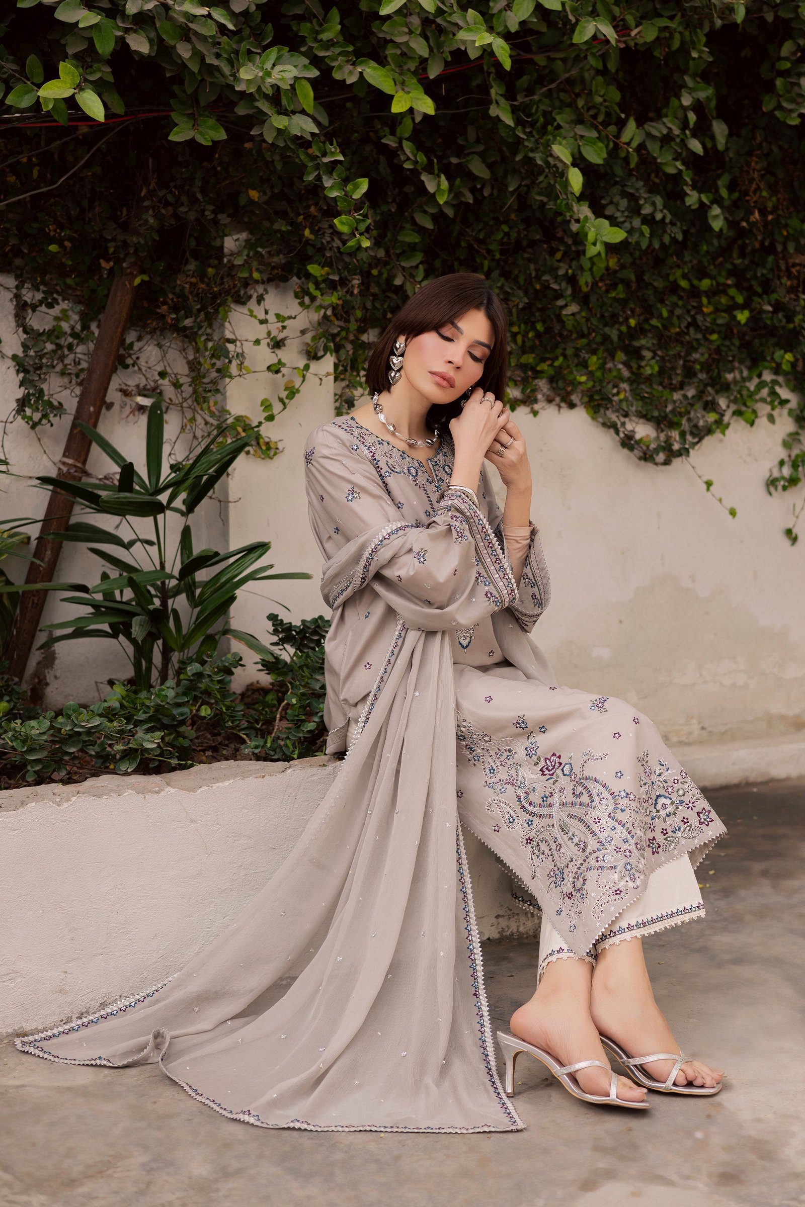  Silversun 3Pc - Festive Embroidered Lawn BATIKEID2026  BATIK   XS / Grey / Pima Lawn-S / Grey / Pima Lawn-M / Grey / Pima Lawn-L / Grey / Pima Lawn-XL / Grey / Pima Lawn