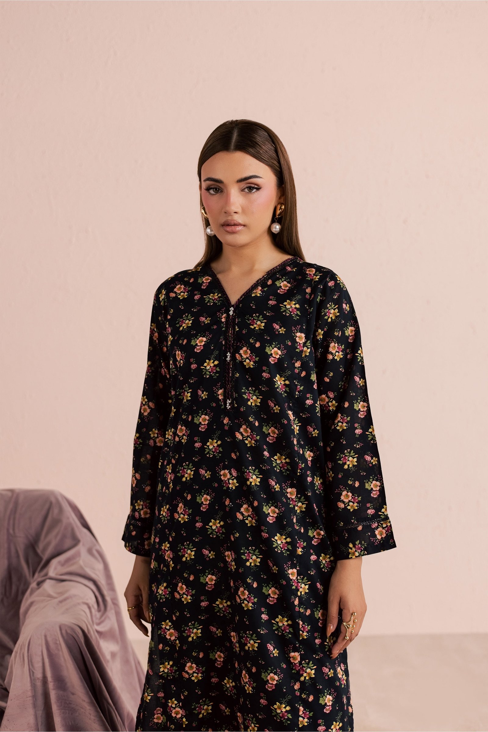 Siri 2Pc - Printed Lawn Dress BATIKSS26 BATIK XS / Black / Lawn-S / Black / Lawn-M / Black / Lawn-L / Black / Lawn-XL / Black / Lawn