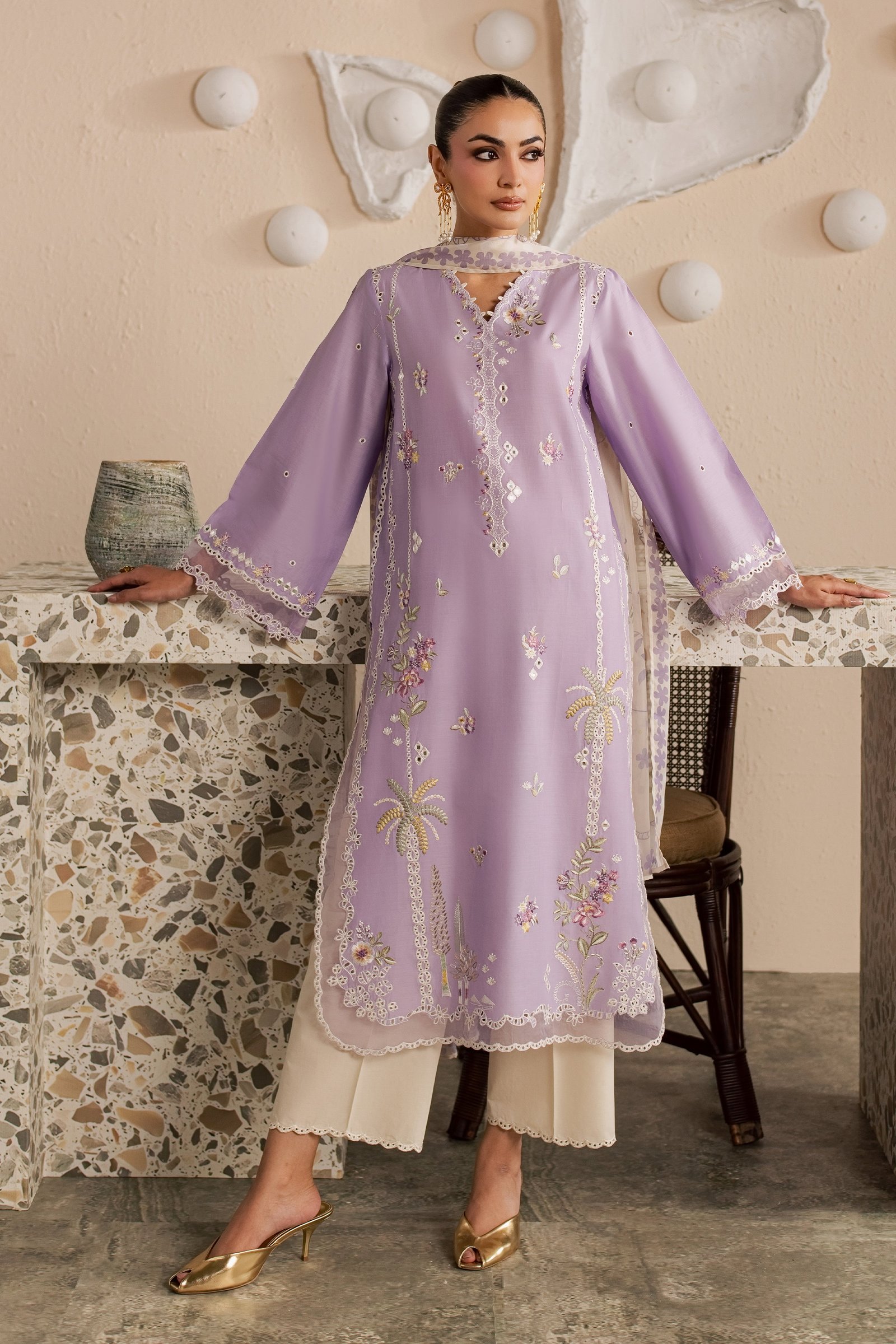 Skylie Jane 3Pc - Embroidered Lawn Dress EverydayEdit26 BATIK XS / Voila / Pima Lawn-S / Voila / Pima Lawn-M / Voila / Pima Lawn-L / Voila / Pima Lawn-XL / Voila / Pima Lawn