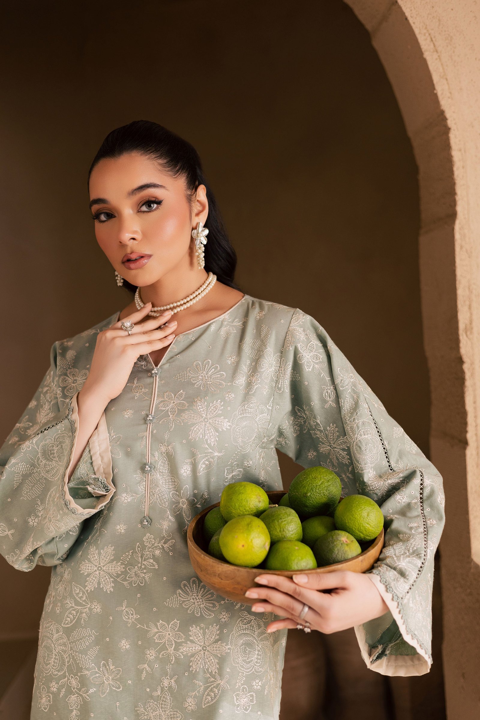 Snow Puff 2Pc - Embroidered Khaddar Dress BATIK WINTER PRET 2025 BATIK XS / Sea Green / Khaddar-S / Sea Green / Khaddar-M / Sea Green / Khaddar-L / Sea Green / Khaddar-XL / Sea Green / Khaddar