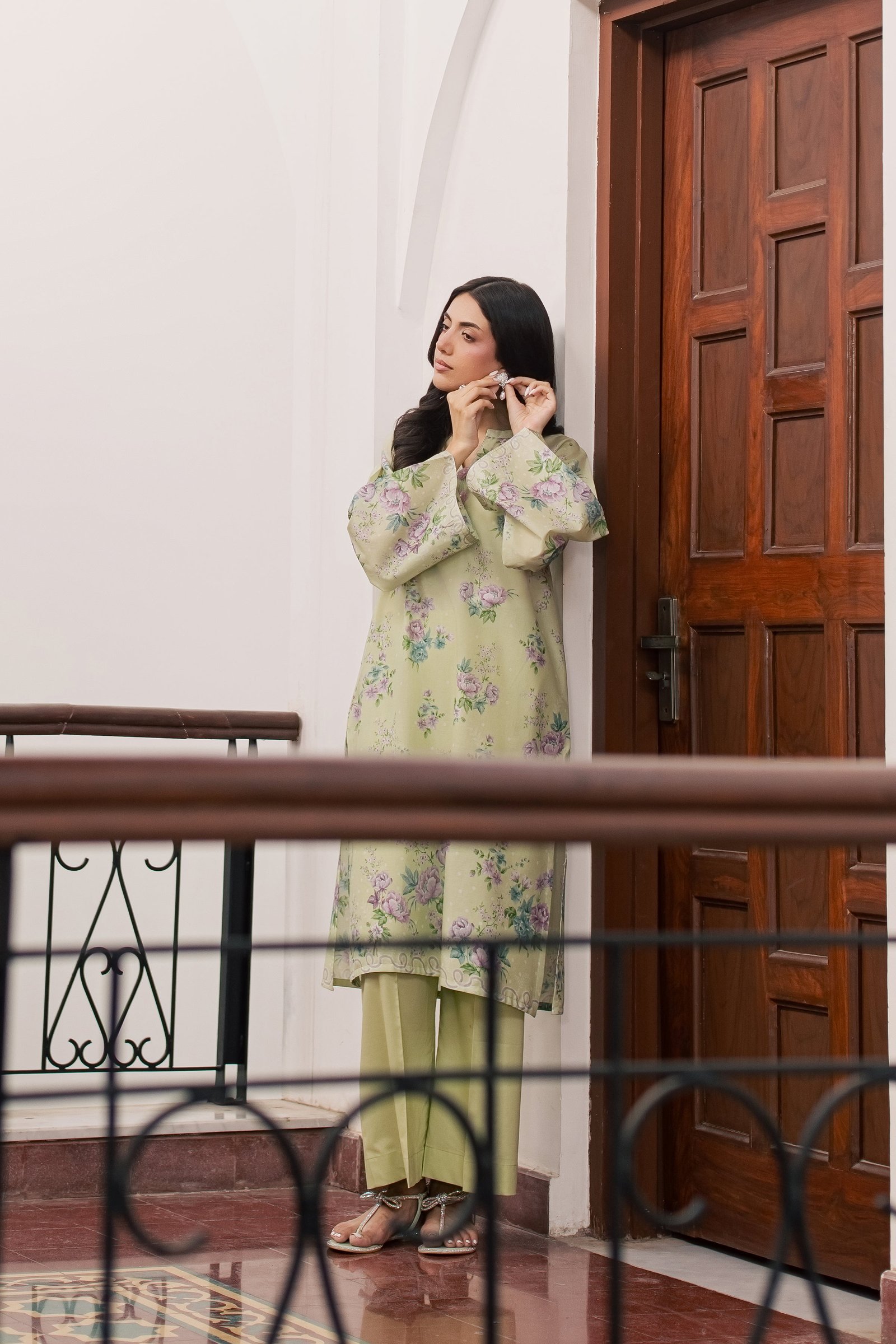 Steffi 2Pc - Printed Lawn Dress BATIKSS26 BATIK XS / Green / Lawn-S / Green / Lawn-M / Green / Lawn-L / Green / Lawn-XL / Green / Lawn