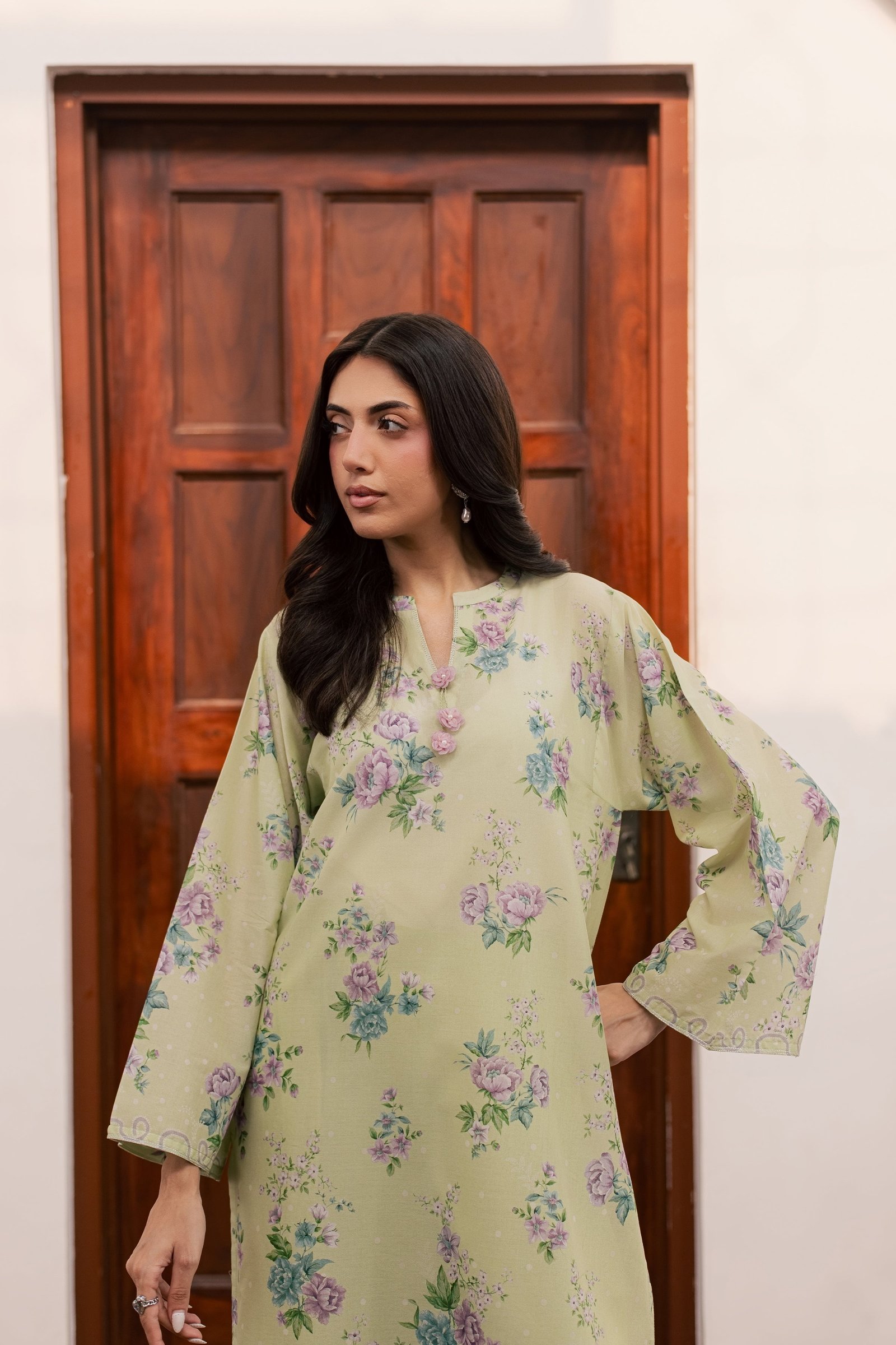 Steffi 2Pc - Printed Lawn Dress BATIKSS26 BATIK XS / Green / Lawn-S / Green / Lawn-M / Green / Lawn-L / Green / Lawn-XL / Green / Lawn