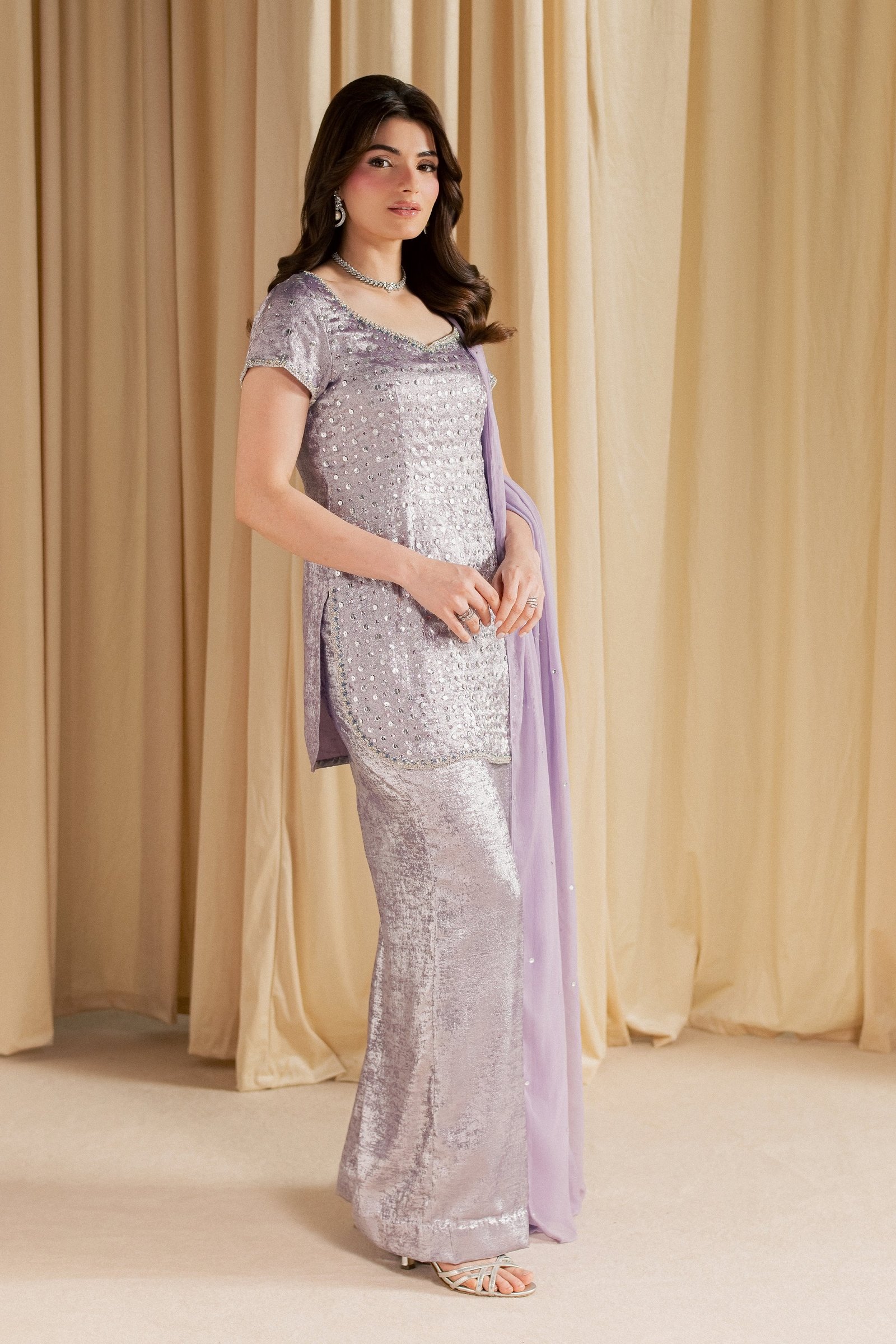 Stella 3Pc - Festive Luxe Pret STUDIOLUXEAUG26 BATIK S / Lilac / Elara Silk