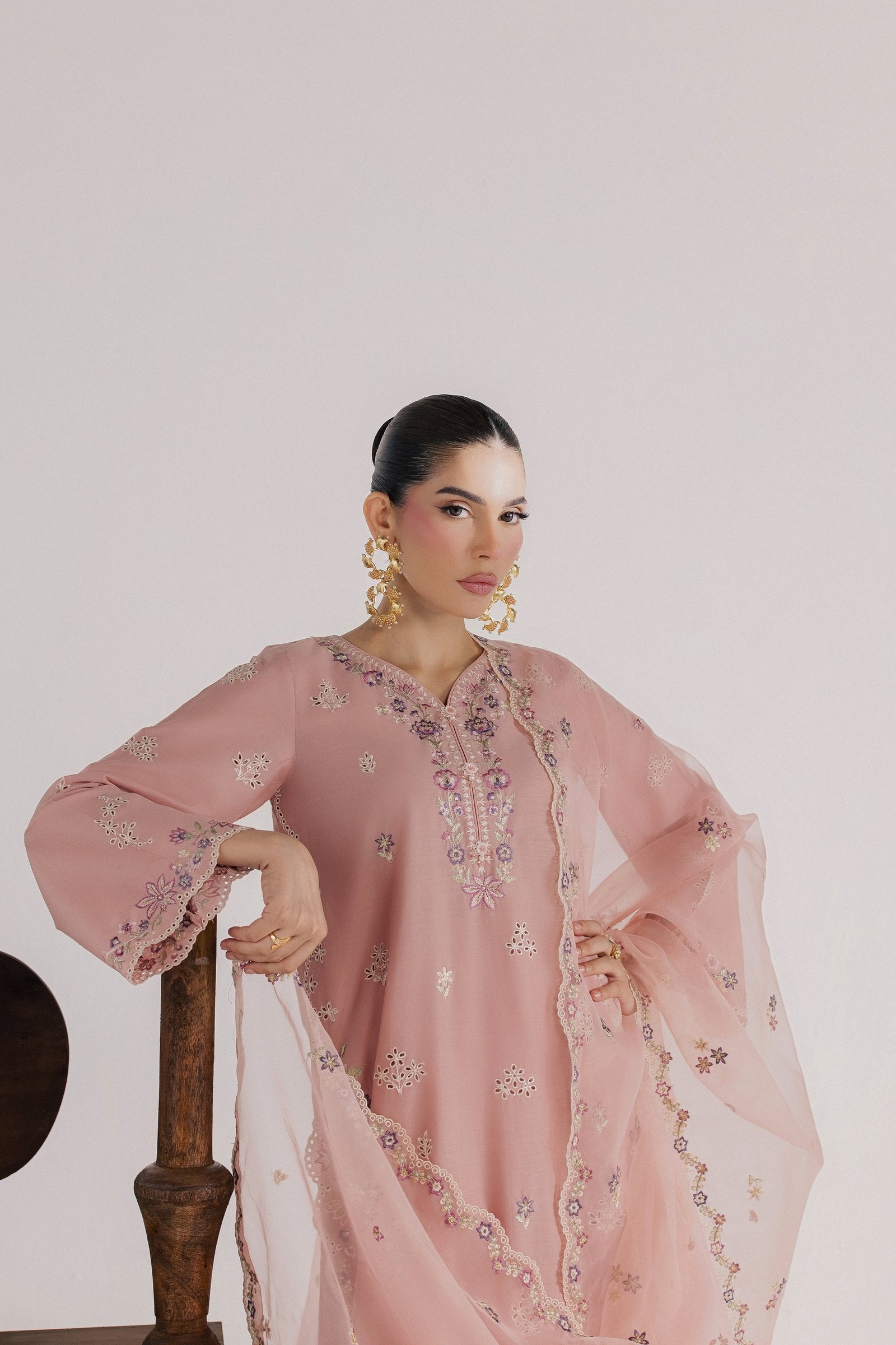 Taffy Macaron 3Pc - Luxury Embroidered Lawn BATIKSS26 BATIK XS / Taffy Pink / Pima Lawn-S / Taffy Pink / Pima Lawn-M / Taffy Pink / Pima Lawn-L / Taffy Pink / Pima Lawn-XL / Taffy Pink / Pima Lawn