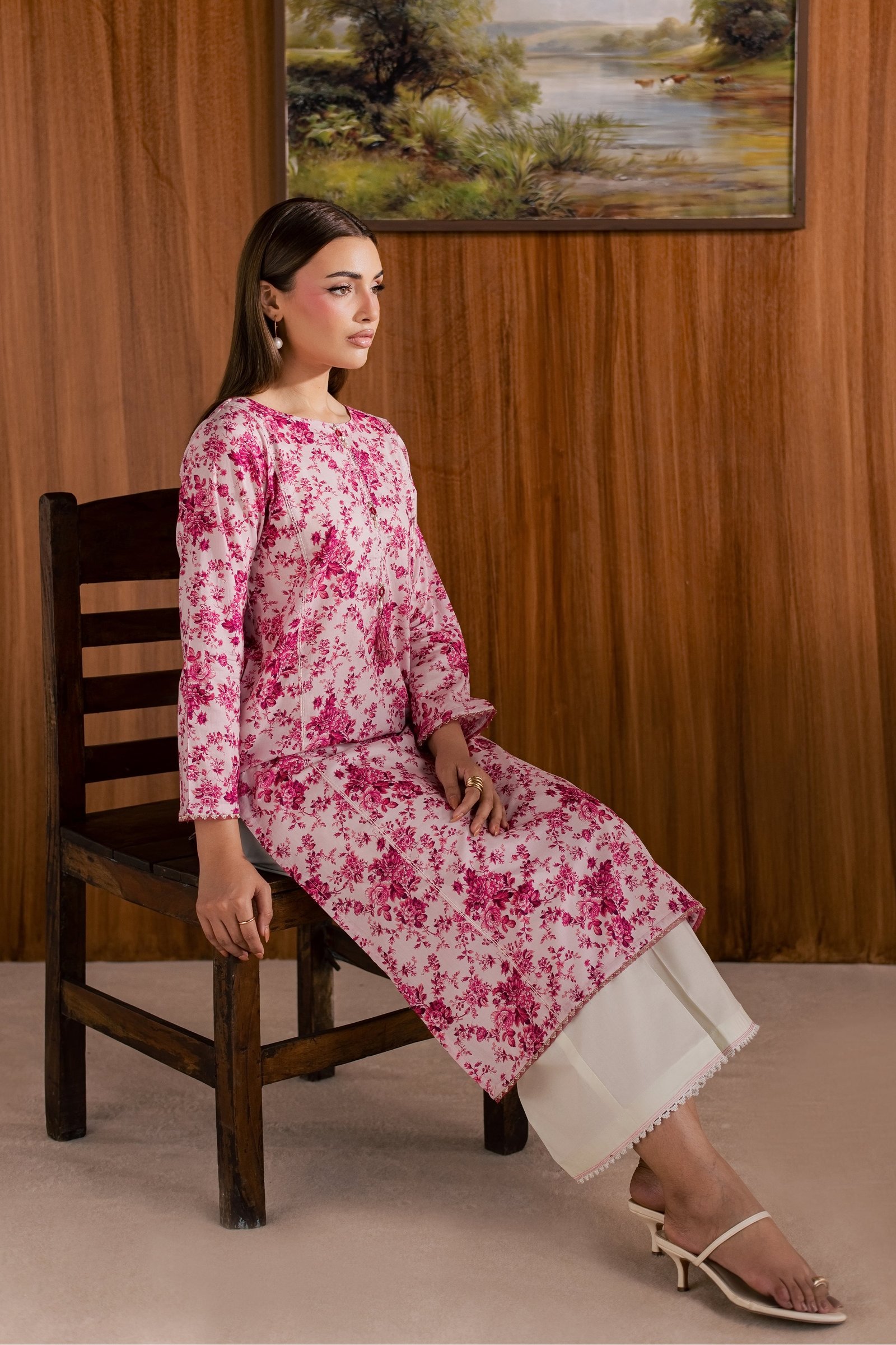  Tina 2Pc - Printed Lawn Dress BATIKSS26  BATIK   XS / Pink / Lawn-S / Pink / Lawn-M / Pink / Lawn-L / Pink / Lawn-XL / Pink / Lawn