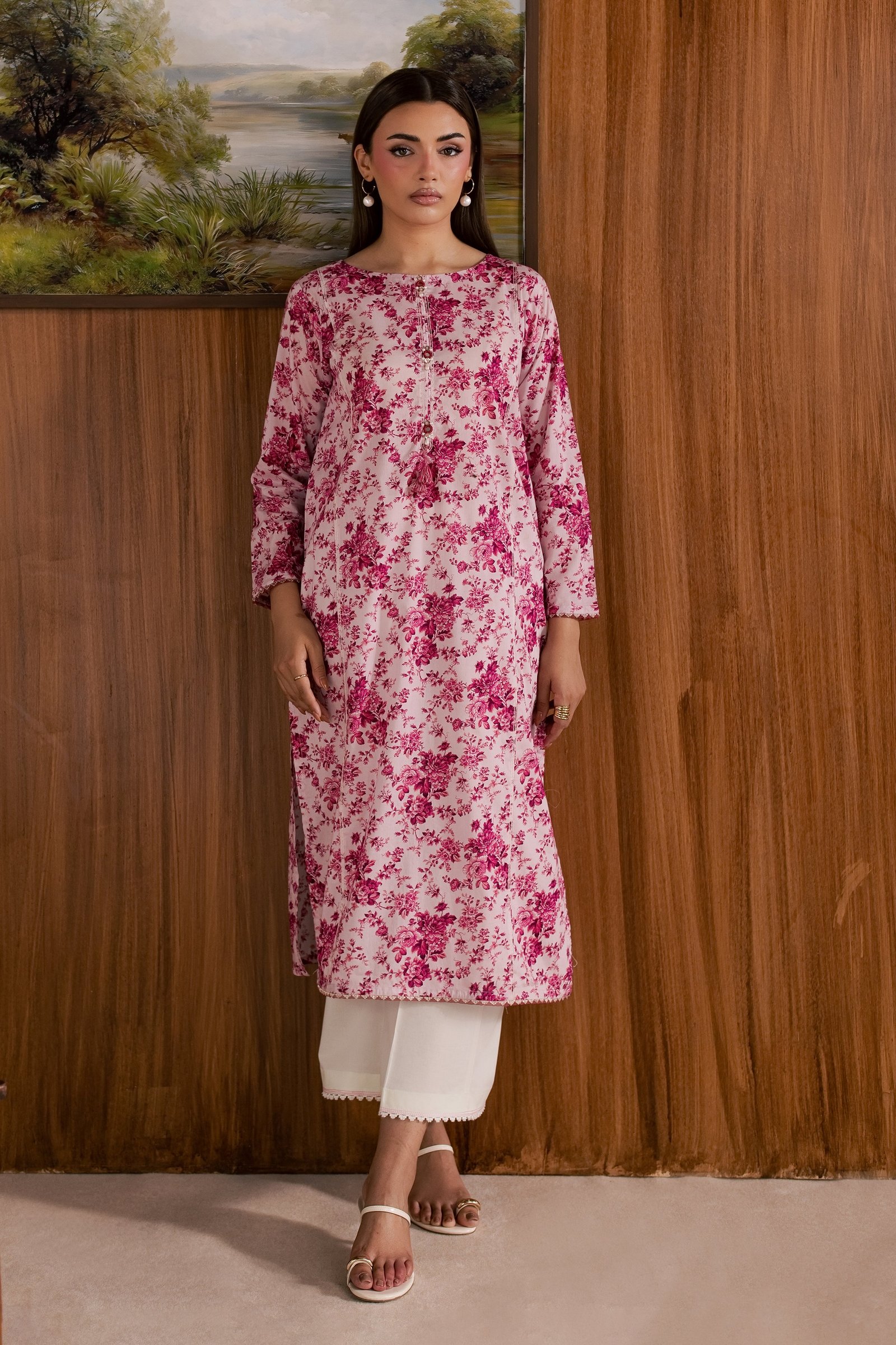  Tina 2Pc - Printed Lawn Dress BATIKSS26  BATIK   XS / Pink / Lawn-S / Pink / Lawn-M / Pink / Lawn-L / Pink / Lawn-XL / Pink / Lawn