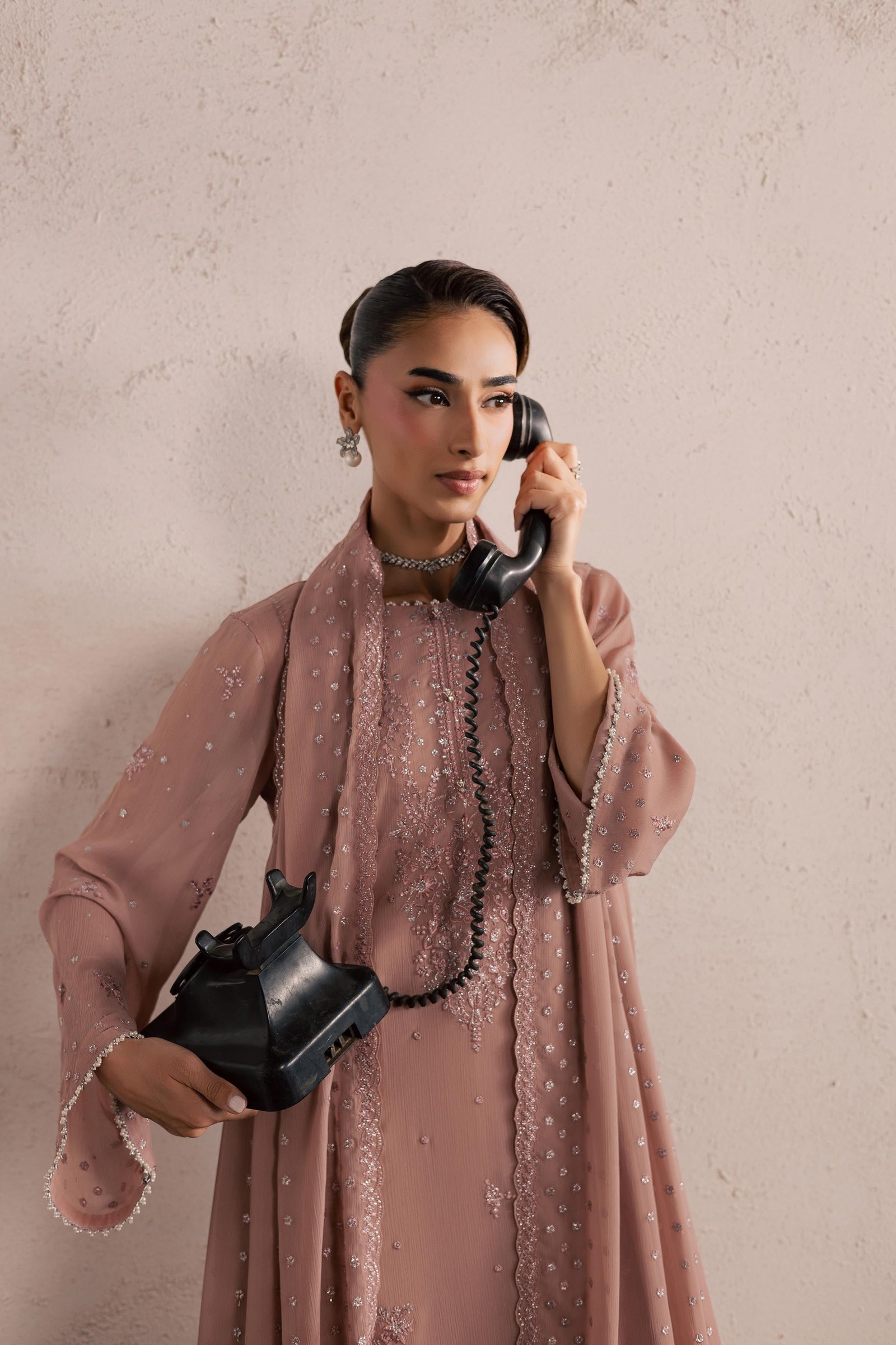  Tirna 3Pc - Festive Luxury Formal BATIKSS26  BATIK   S / Pink / Crinkle-M / Pink / Crinkle-L / Pink / Crinkle