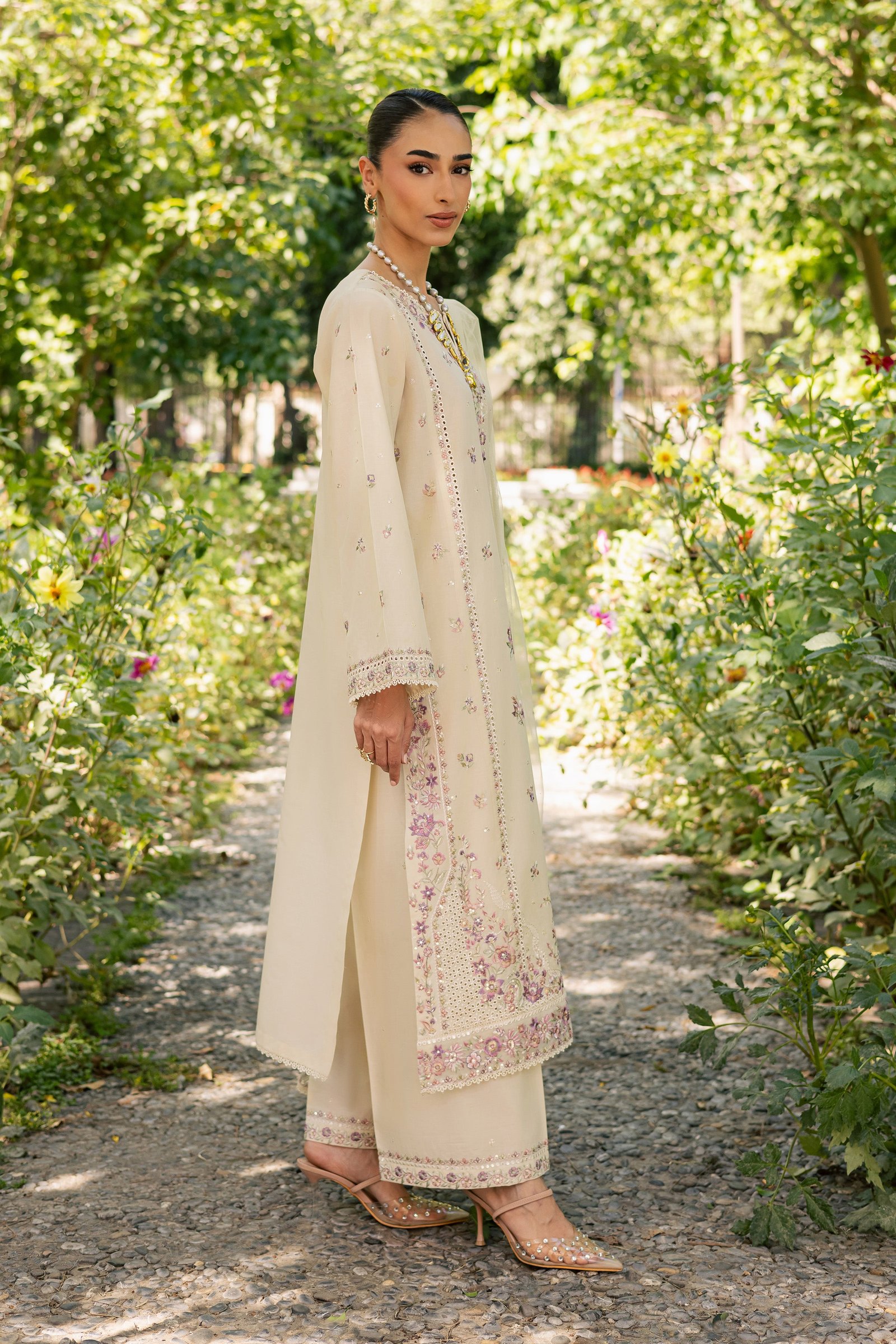 Vanilla 3Pc - Festive Embroidered Lawn BATIKSS26 BATIK XS / Beige / Pima Lawn-S / Beige / Pima Lawn-M / Beige / Pima Lawn-L / Beige / Pima Lawn-XL / Beige / Pima Lawn