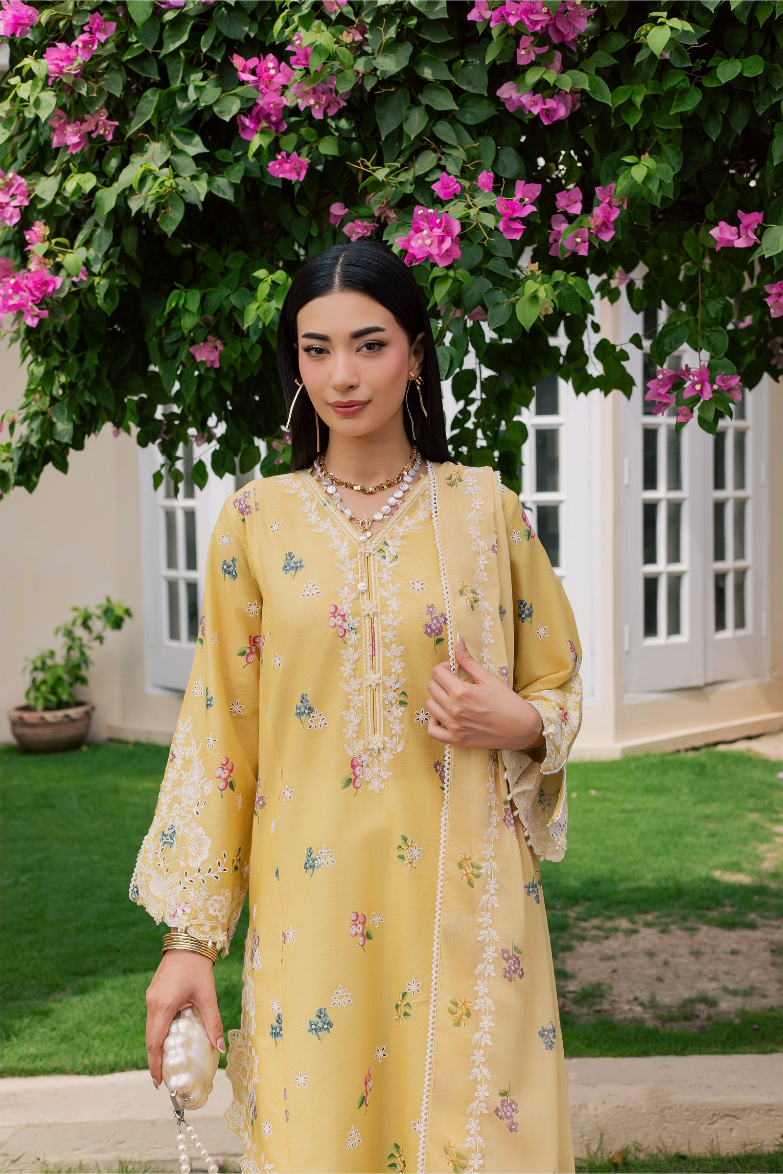 Vard 3Pc - Luxury Embroidered Lawn BATIKSS26 BATIK XS / Yellow / Lawn-S / Yellow / Lawn-M / Yellow / Lawn-L / Yellow / Lawn-XL / Yellow / Lawn
