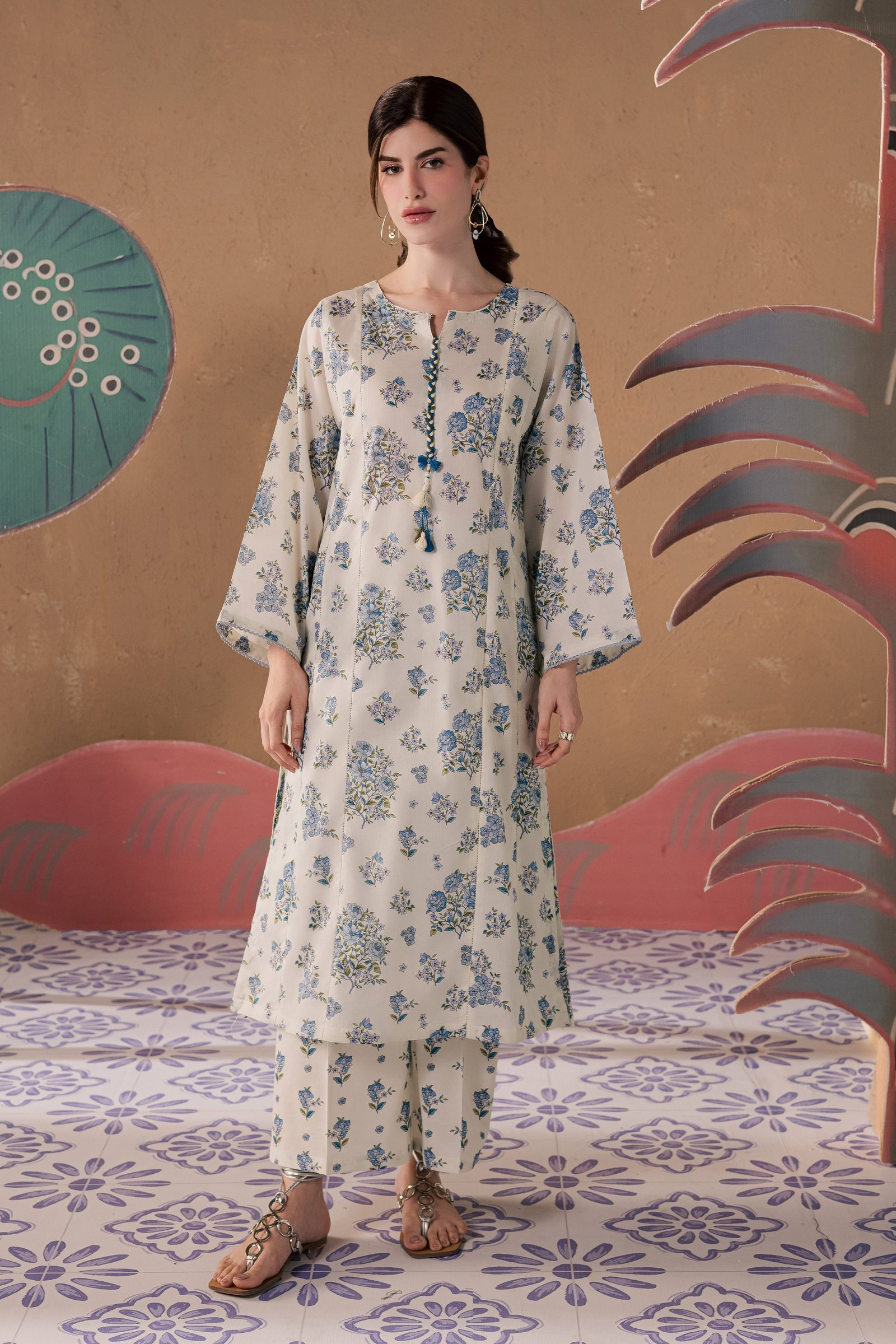 White Elsa 2Pc - Printed Lawn Dress BATIKSS26 BATIK XS / Off white / Lawn-S / Off white / Lawn-M / Off white / Lawn-L / Off white / Lawn-XL / Off white / Lawn