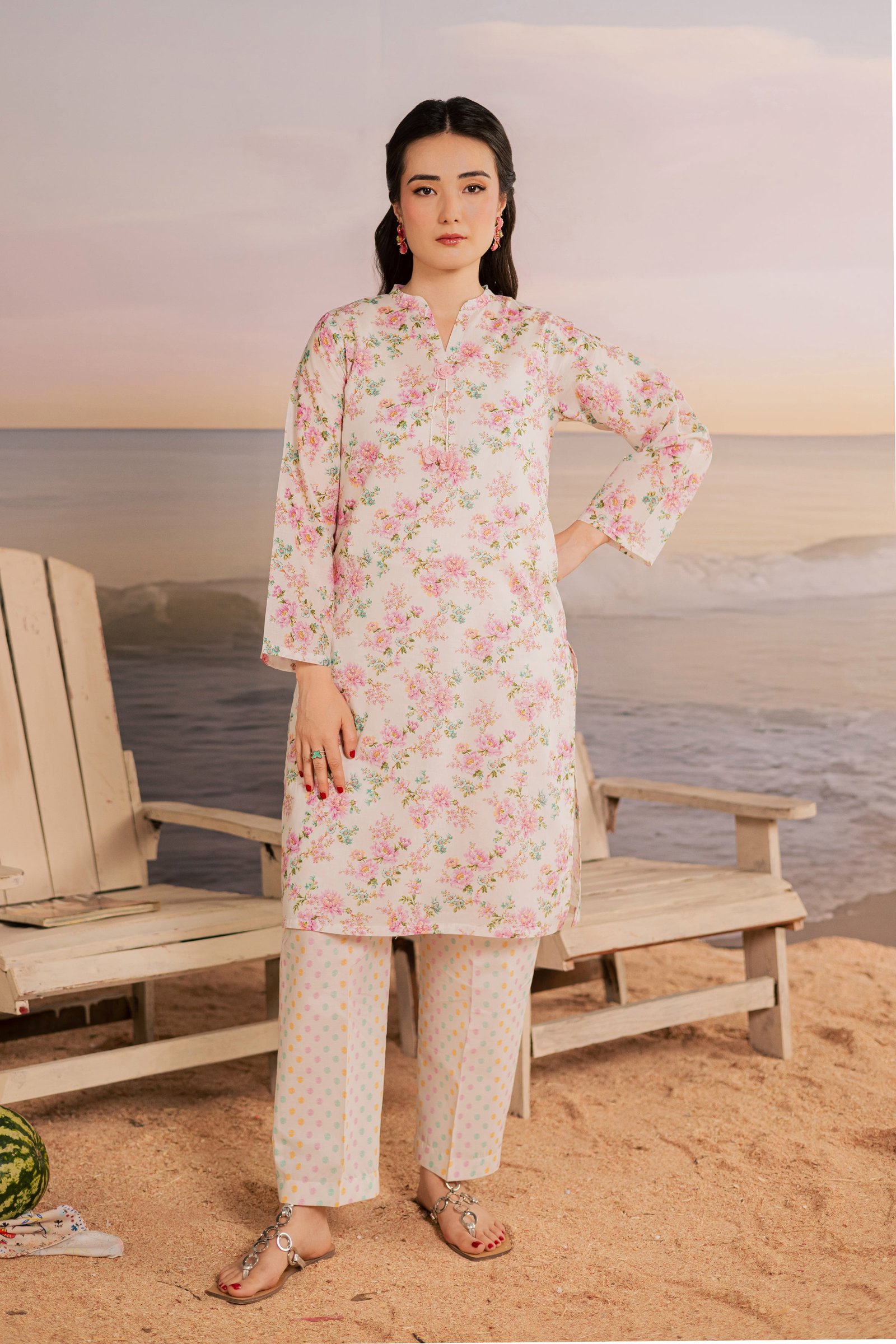 White Hawk 2Pc - Printed Lawn Dress BATIKSS26 BATIK XS / Off White / Lawn-S / Off White / Lawn-M / Off White / Lawn-L / Off White / Lawn-XL / Off White / Lawn