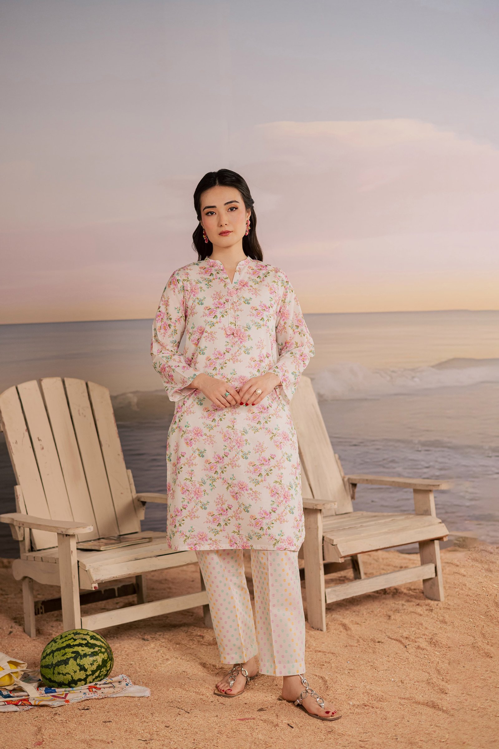  White Hawk 2Pc - Printed Lawn Dress BATIKSS26  BATIK   XS / Off White / Lawn-S / Off White / Lawn-M / Off White / Lawn-L / Off White / Lawn-XL / Off White / Lawn