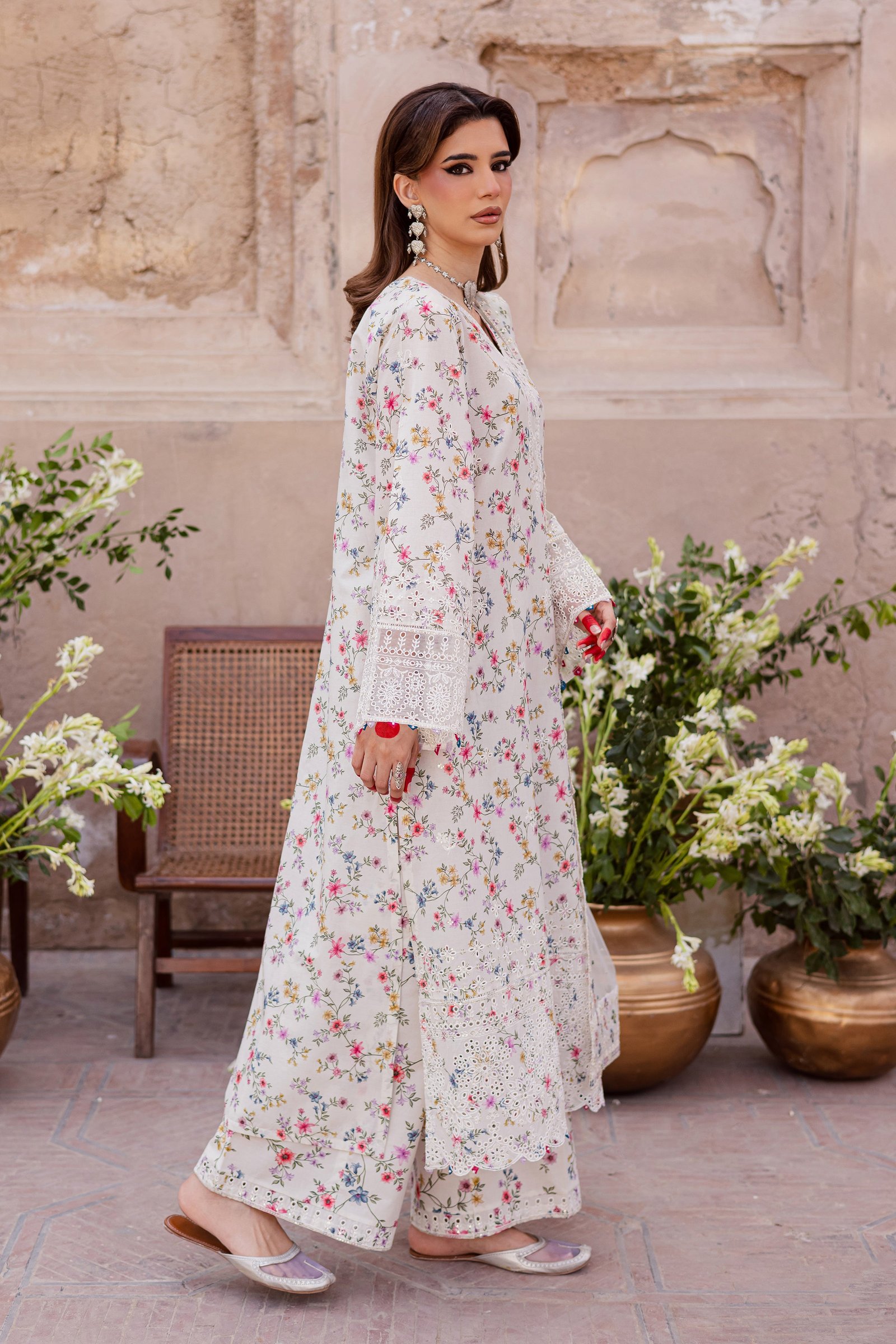 Wisteria 3Pc - Festive Eid Prints BATIKEID2026 BATIK XS / Off White / Lawn-S / Off White / Lawn-M / Off White / Lawn-L / Off White / Lawn-XL / Off White / Lawn