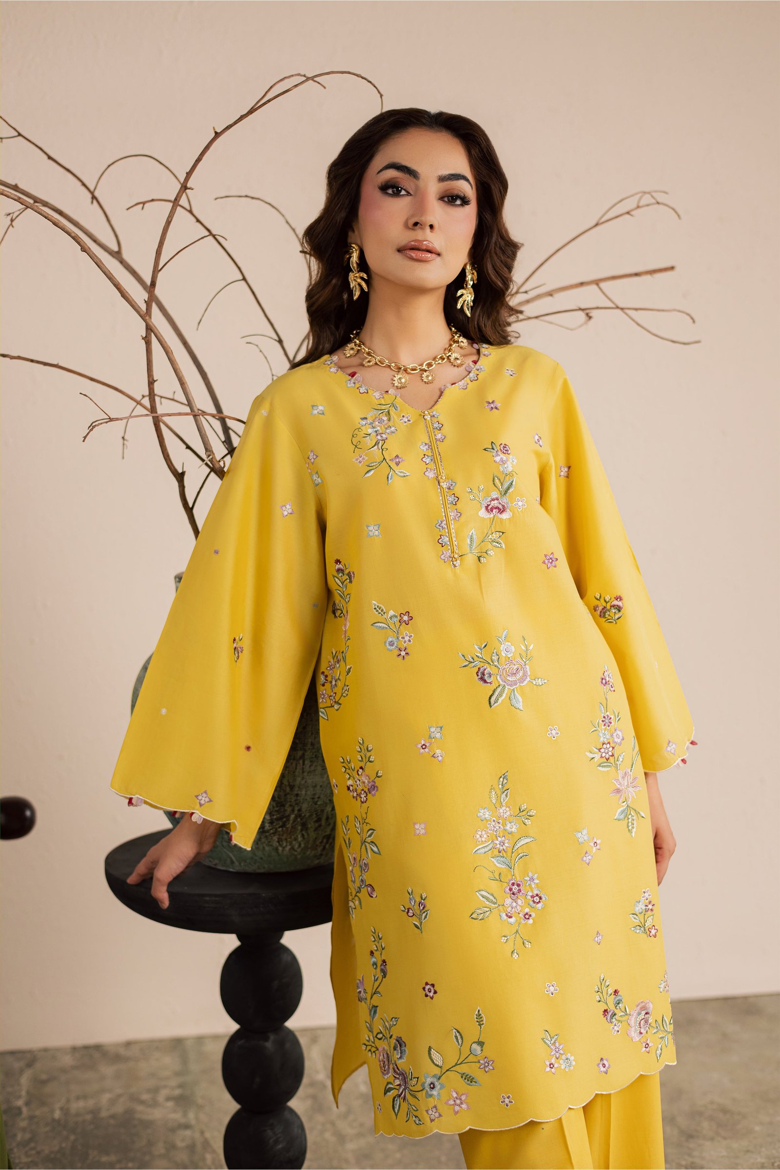  Yellow Elira 2Pc - Embroidered Lawn Dress EverydayEdit26  BATIK   XS / Lemon Yellow / Pima Lawn-S / Lemon Yellow / Pima Lawn-M / Lemon Yellow / Pima Lawn-L / Lemon Yellow / Pima Lawn-XL / Lemon Yellow / Pima Lawn