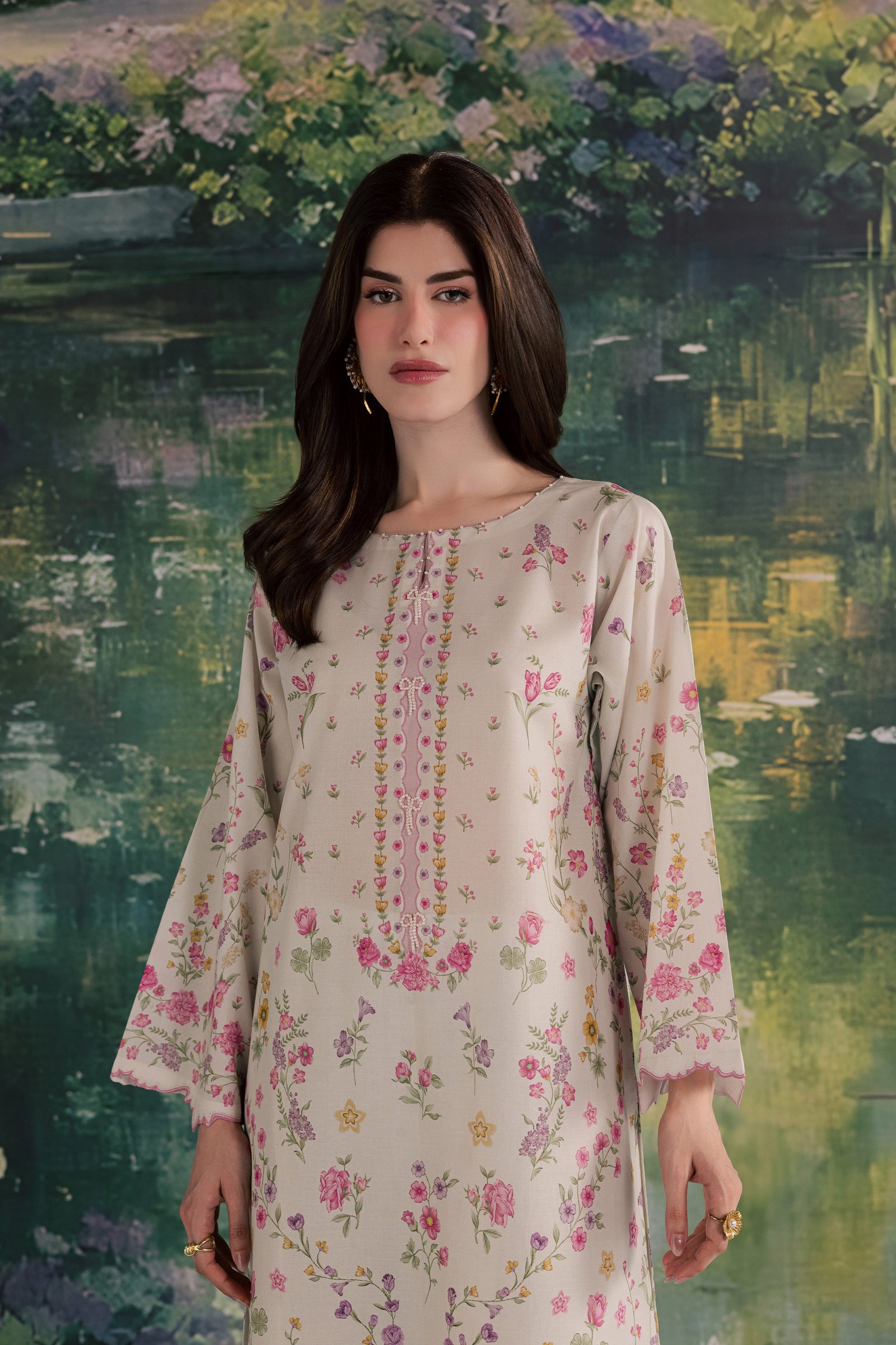 Yuki B 2Pc - Printed Lawn Dress BATIKSS26 BATIK XS / Off White / Lawn-S / Off White / Lawn-M / Off White / Lawn-L / Off White / Lawn-XL / Off White / Lawn