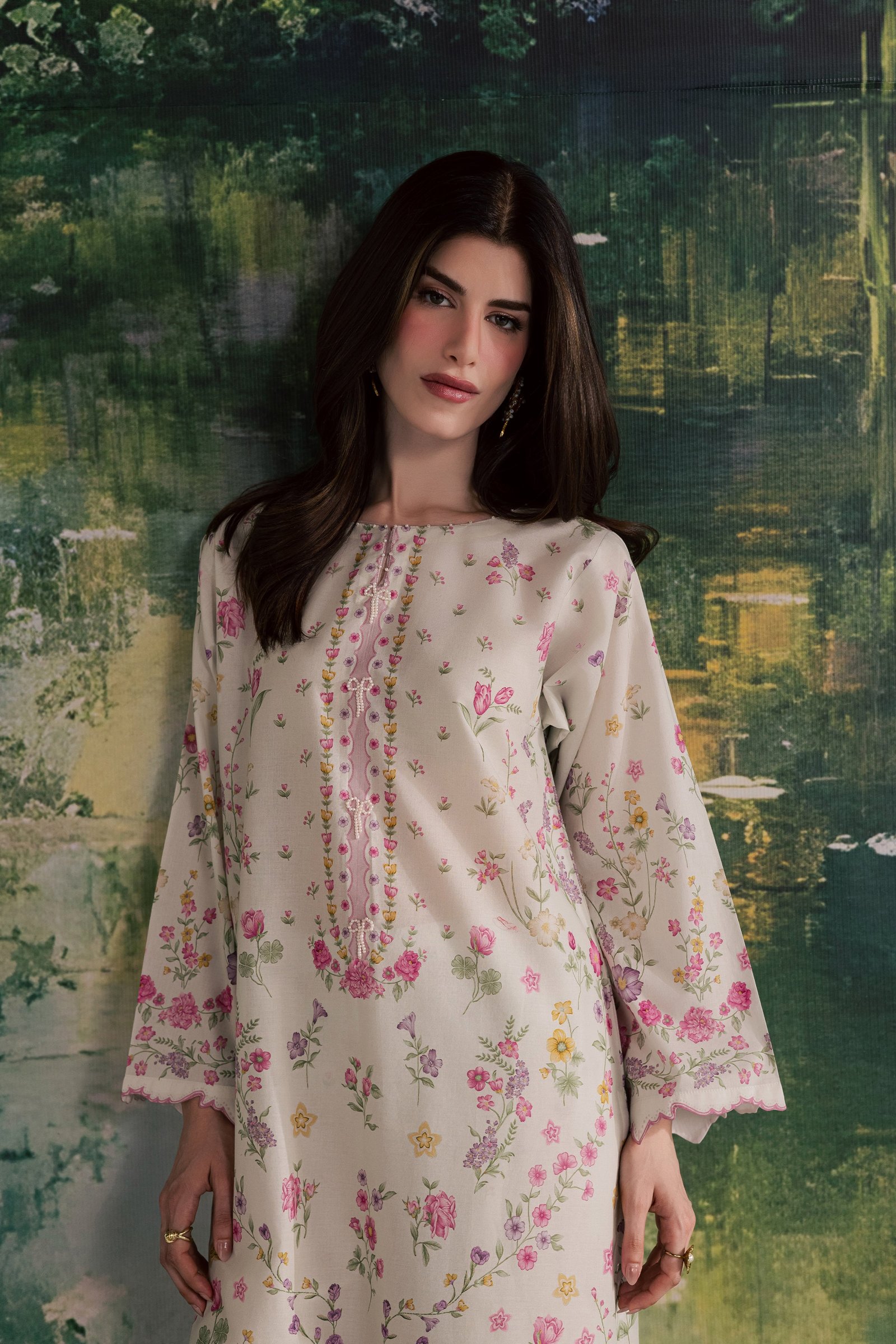 Yuki B 2Pc - Printed Lawn Dress BATIKSS26 BATIK XS / Off White / Lawn-S / Off White / Lawn-M / Off White / Lawn-L / Off White / Lawn-XL / Off White / Lawn