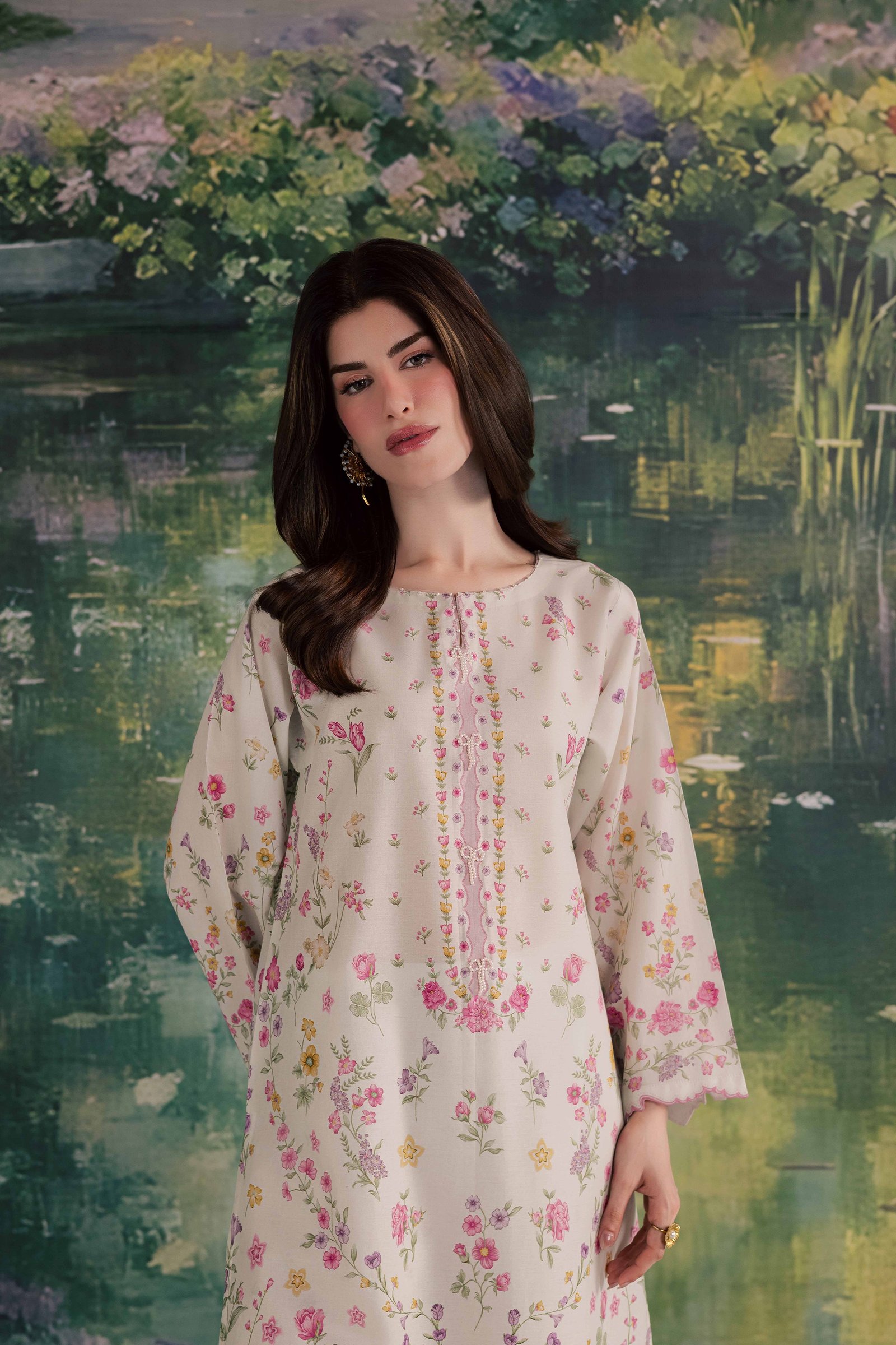 Yuki B 2Pc - Printed Lawn Dress BATIKSS26 BATIK XS / Off White / Lawn-S / Off White / Lawn-M / Off White / Lawn-L / Off White / Lawn-XL / Off White / Lawn