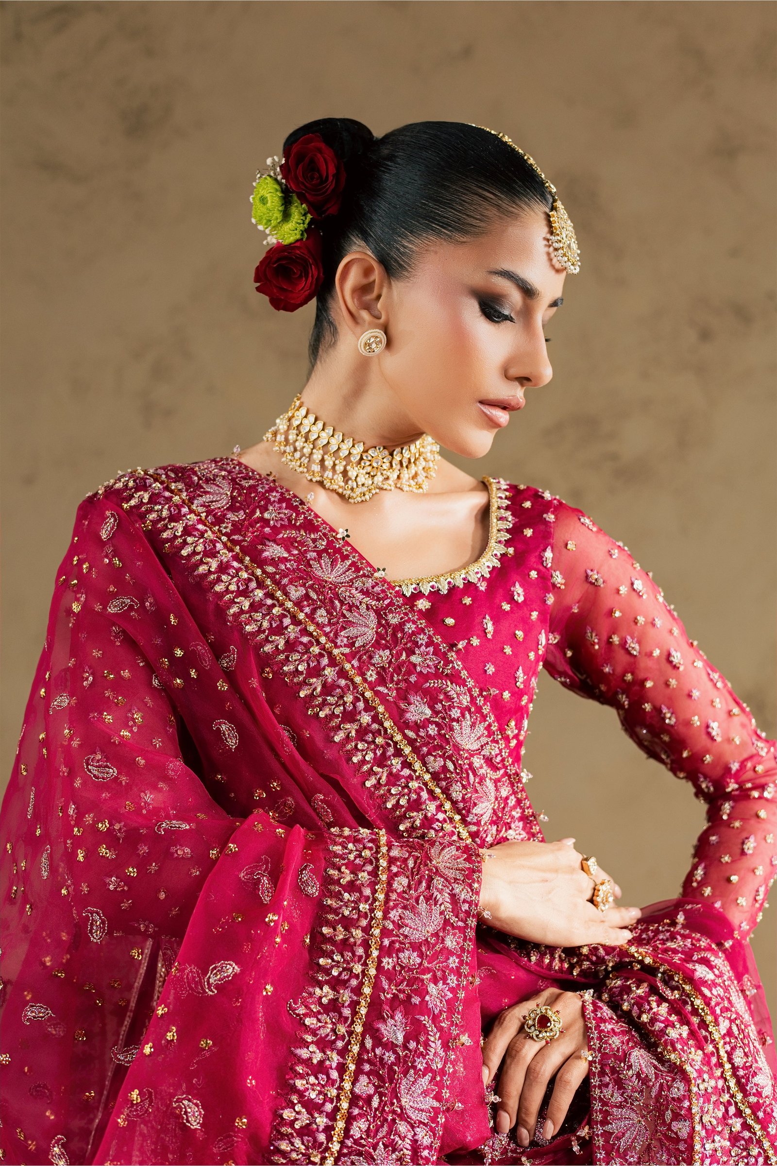 Zaleh 4Pc - Bridal Dress BATIKBRIDAL2026 BATIK S / Magenta / Raw Silk