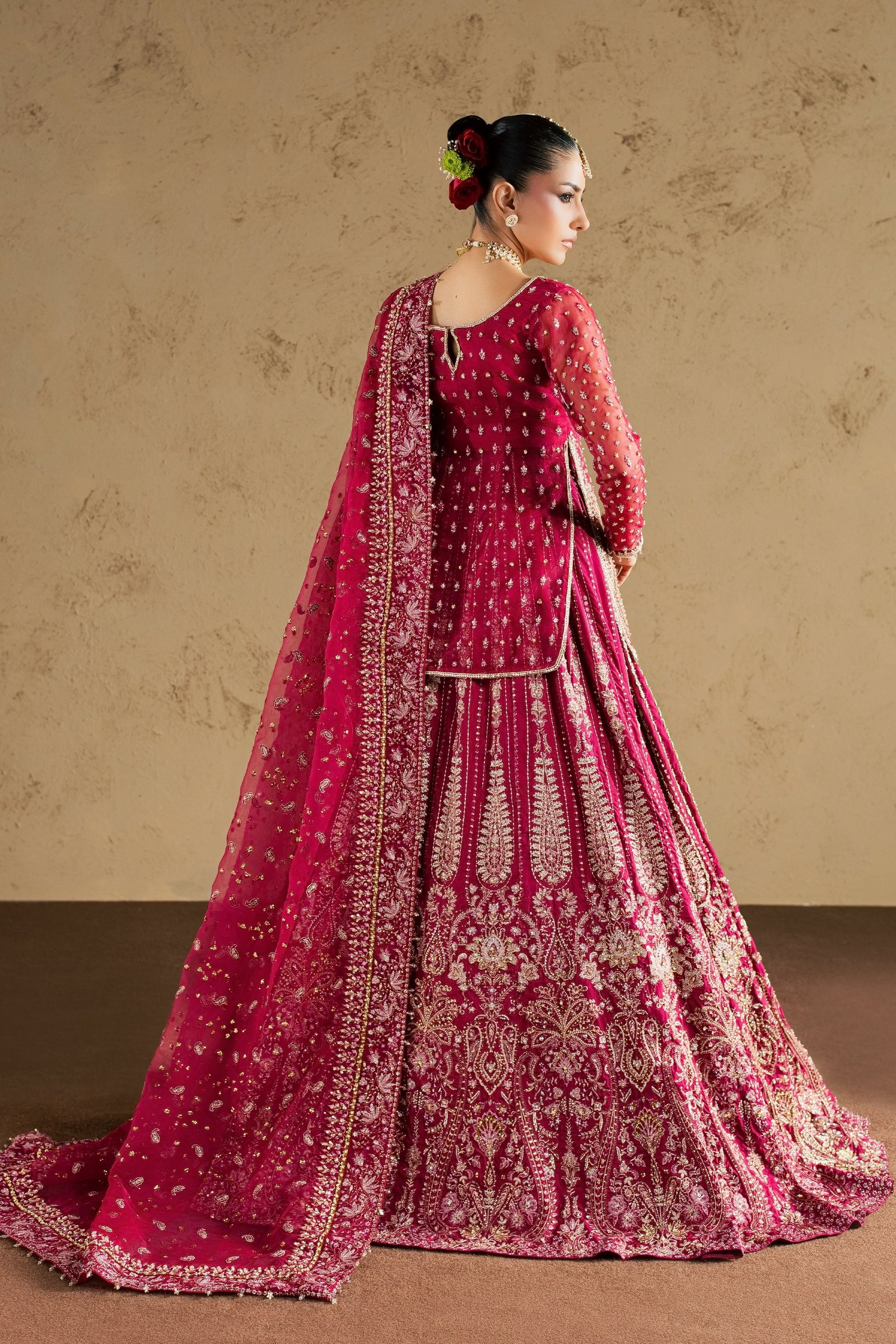 Zaleh 4Pc - Bridal Dress BATIKBRIDAL2026 BATIK S / Magenta / Raw Silk