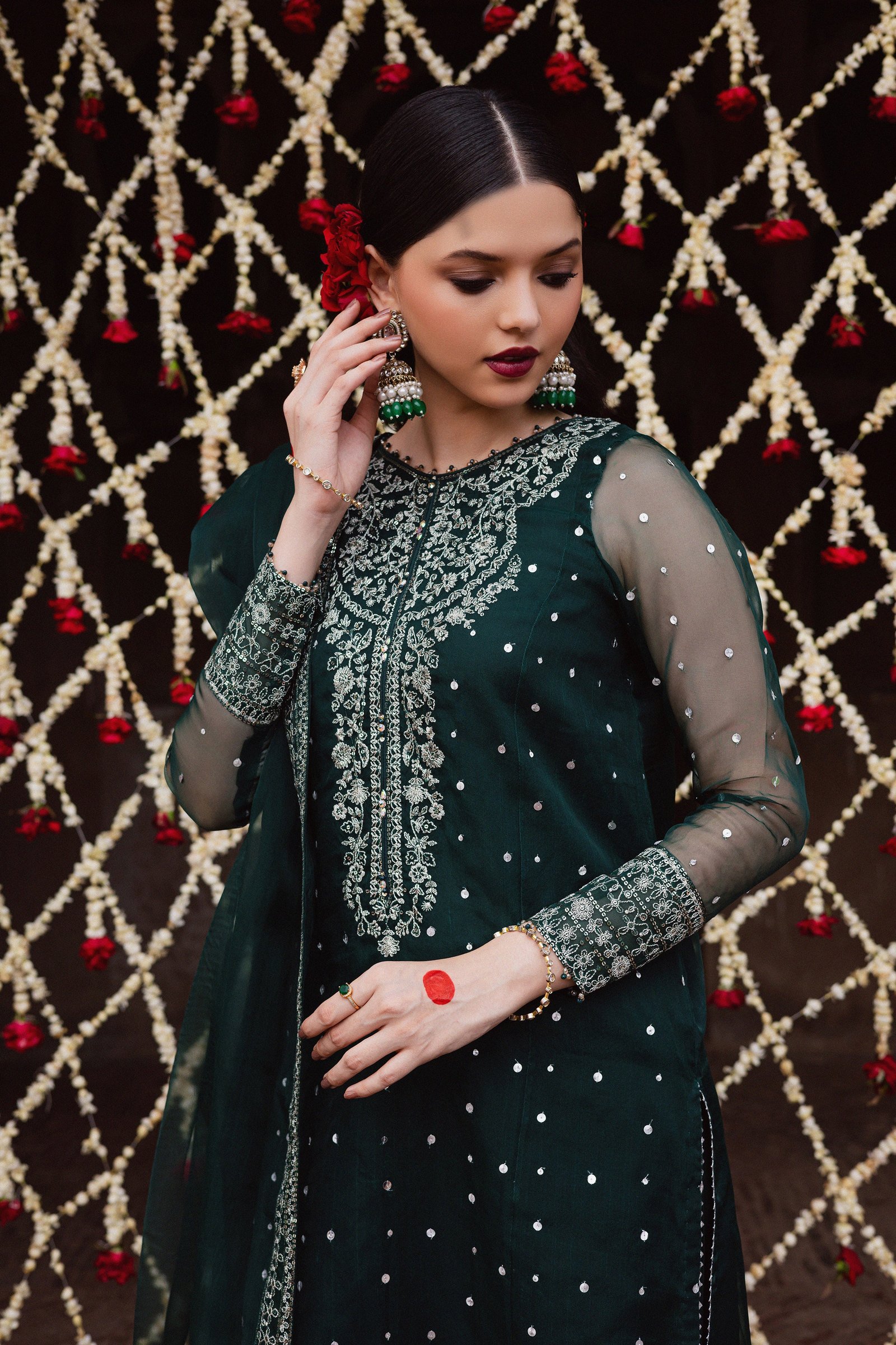 Zamurud 3Pc - Festive Luxe Pret BATIKLuxePRET BATIK XS / Emerald Green / Organza & Raw Silk-S / Emerald Green / Organza & Raw Silk-M / Emerald Green / Organza & Raw Silk-L / Emerald Green / Organza & Raw Silk-XL / Emerald Green / Organza & Raw Silk
