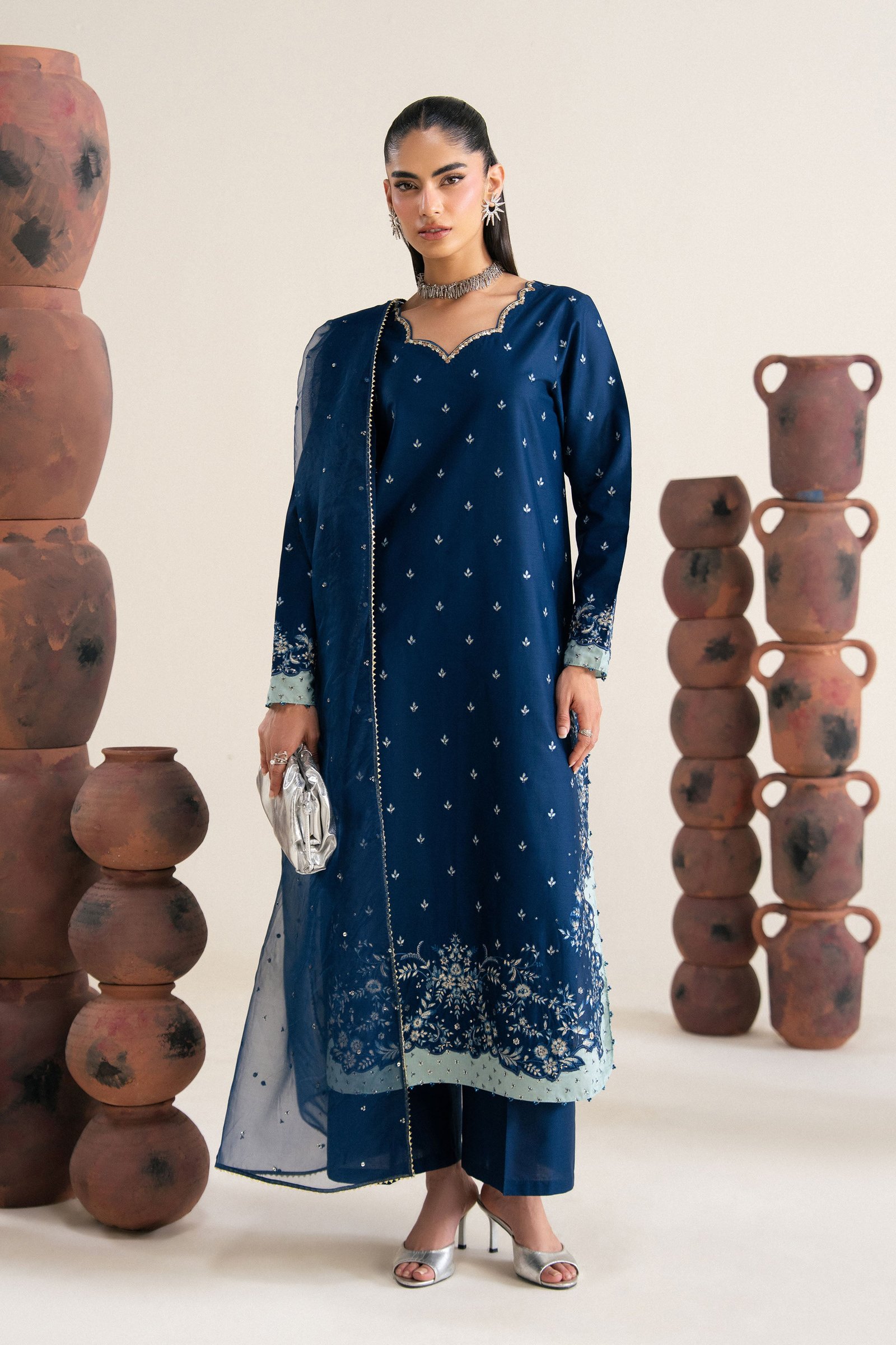 Zaviyaa 3Pc - Festive Eid Pret BATIKSS26 BATIK XS / Royal Blue / Giza-S / Royal Blue / Giza-M / Royal Blue / Giza-L / Royal Blue / Giza-XL / Royal Blue / Giza